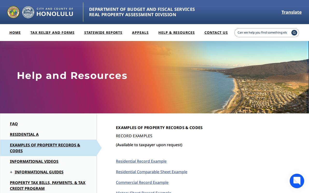 Kapolei street directory RPAD property record examples