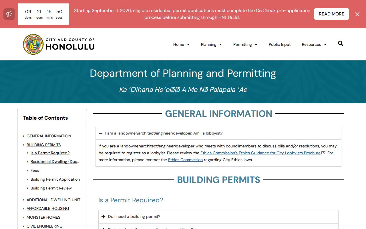 Kapolei street directory DPP permit and address records